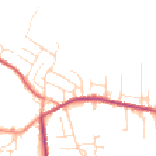 Daytime road noise heatmap for NG17 2LT
