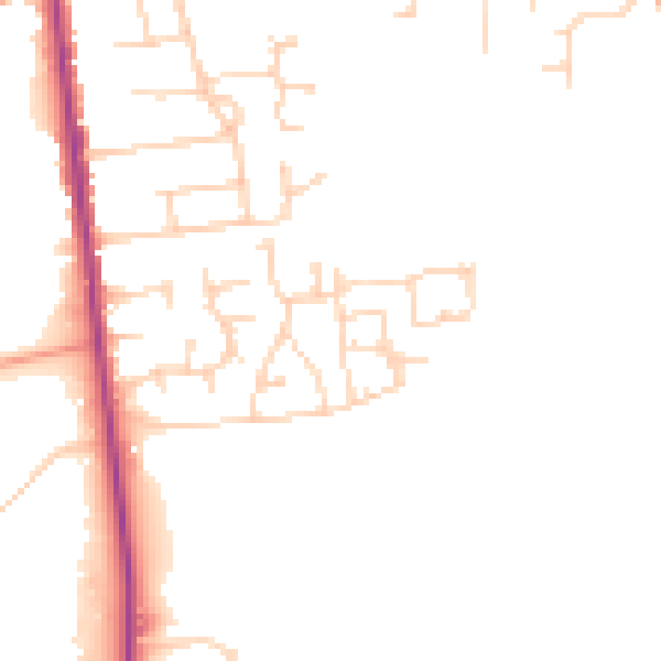 Daytime road noise heatmap for NG17 2NN