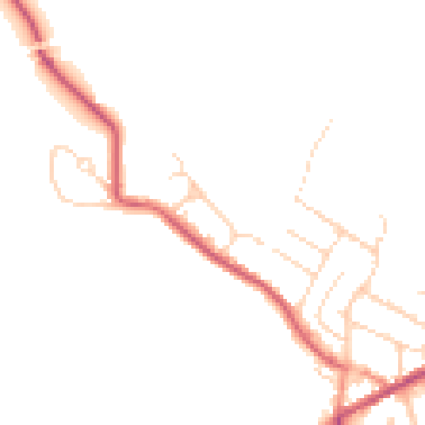 Daytime road noise heatmap for NG17 2QB