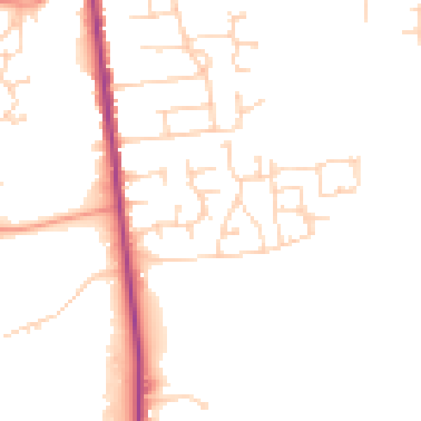 Daytime road noise heatmap for NG17 2RS