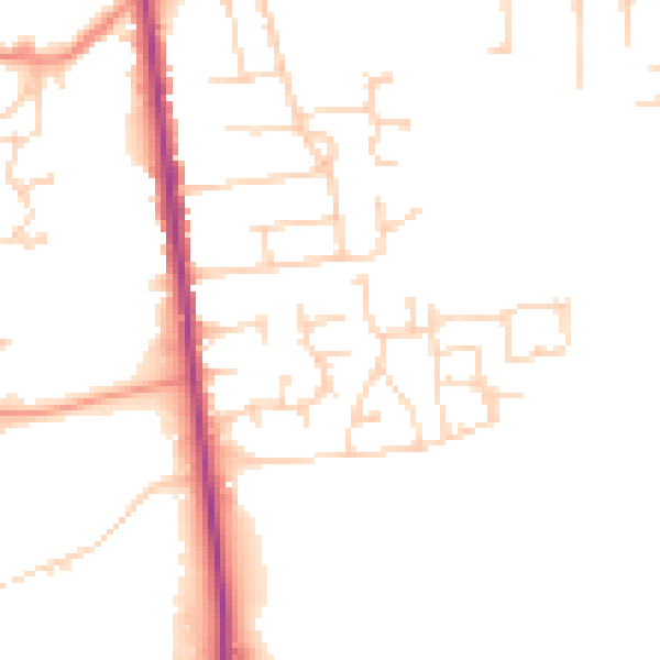 Daytime road noise heatmap for NG17 2RX