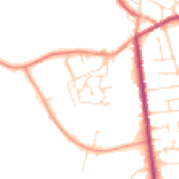 Daytime road noise heatmap for NG17 2SF