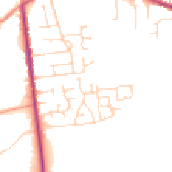 Daytime road noise heatmap for NG17 2SP