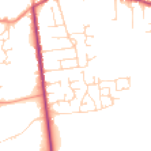 Daytime road noise heatmap for NG17 2SU
