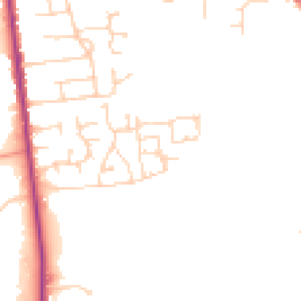 Daytime road noise heatmap for NG17 2TG