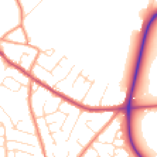 Daytime road noise heatmap for NG17 3AT