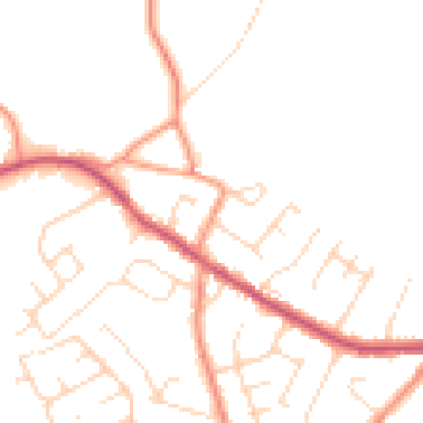 Daytime road noise heatmap for NG17 3BS