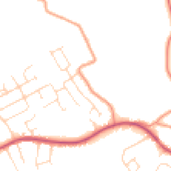 Daytime road noise heatmap for NG17 3DZ