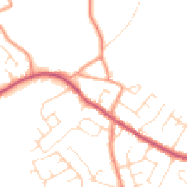 Daytime road noise heatmap for NG17 3EG