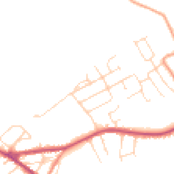 Daytime road noise heatmap for NG17 3FL