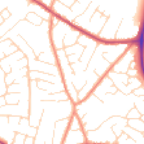 Daytime road noise heatmap for NG17 3FU