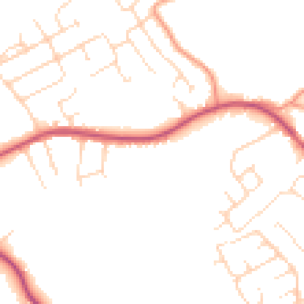 Daytime road noise heatmap for NG17 3FX