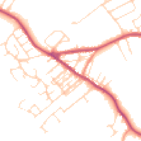 Daytime road noise heatmap for NG17 3FY