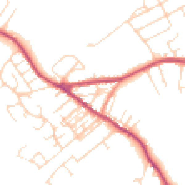 Daytime road noise heatmap for NG17 3GB