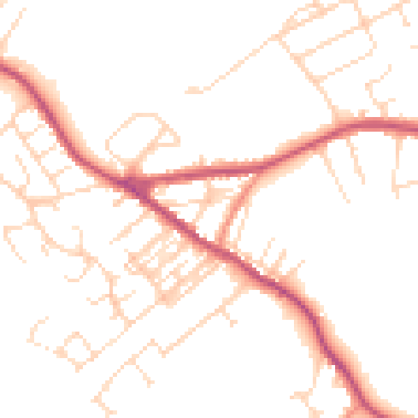 Daytime road noise heatmap for NG17 3GF