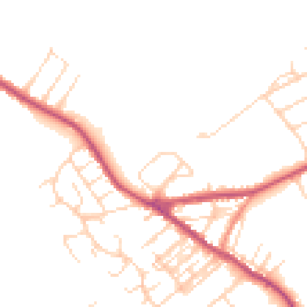 Daytime road noise heatmap for NG17 3GU