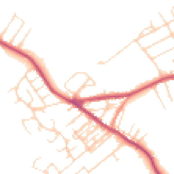 Daytime road noise heatmap for NG17 3GX