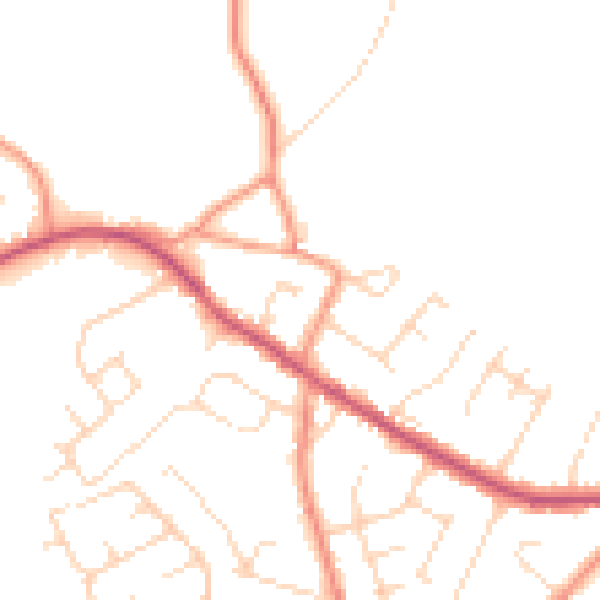Daytime road noise heatmap for NG17 3HP