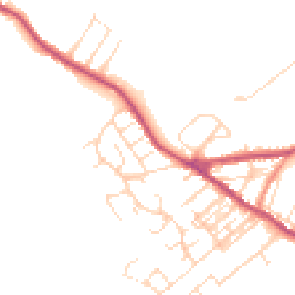 Daytime road noise heatmap for NG17 3HQ