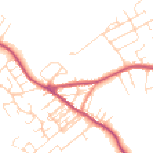 Daytime road noise heatmap for NG17 3HW