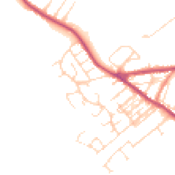 Daytime road noise heatmap for NG17 3JT