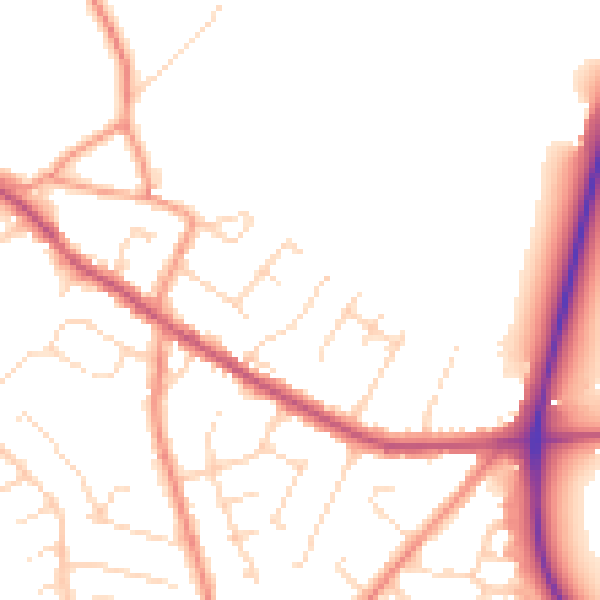 Daytime road noise heatmap for NG17 3LG