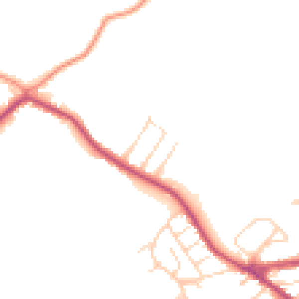 Daytime road noise heatmap for NG17 3LL