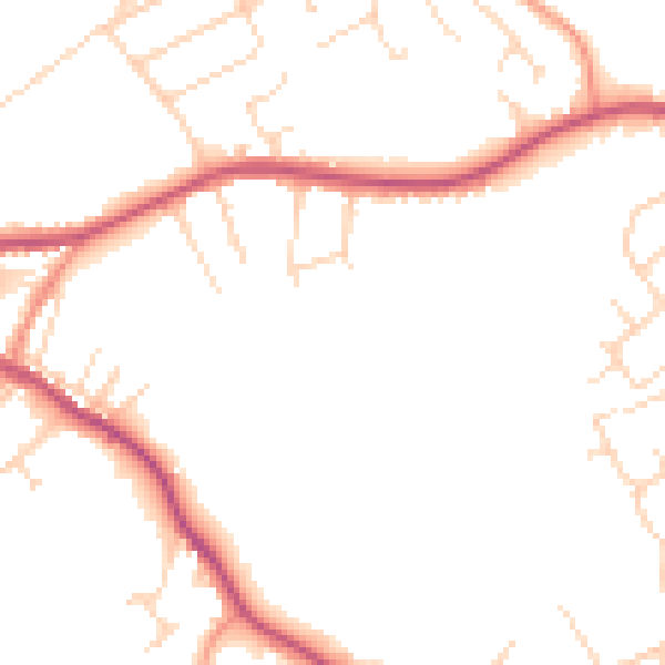 Daytime road noise heatmap for NG17 3LY