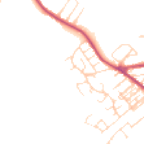 Daytime road noise heatmap for NG17 3NE