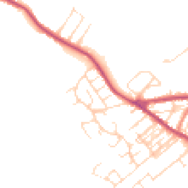 Daytime road noise heatmap for NG17 3NF