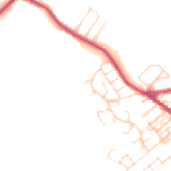 Daytime road noise heatmap for NG17 3NG
