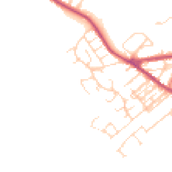 Daytime road noise heatmap for NG17 3NQ