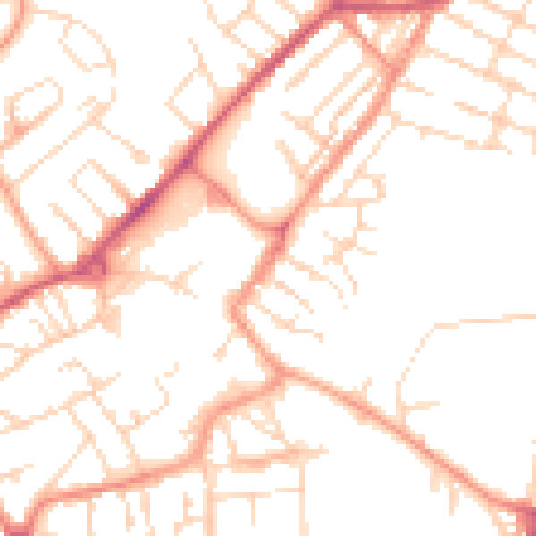 Daytime road noise heatmap for NG17 4AX