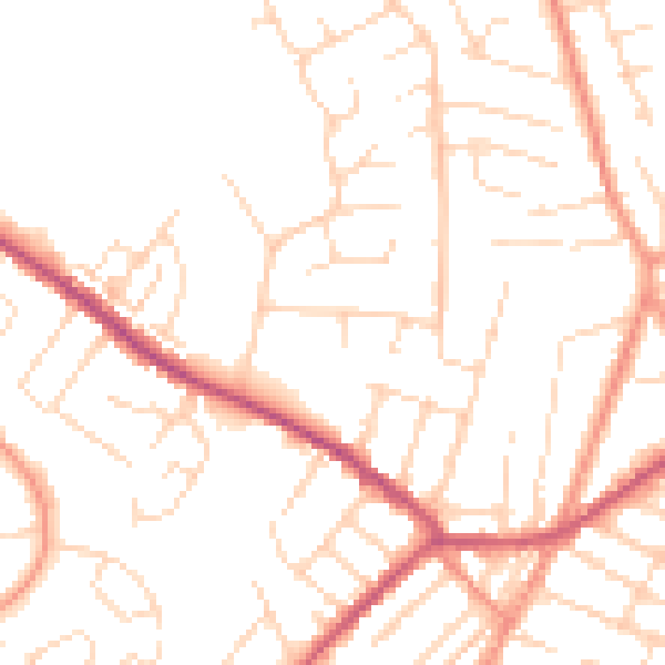 Daytime road noise heatmap for NG17 4DQ