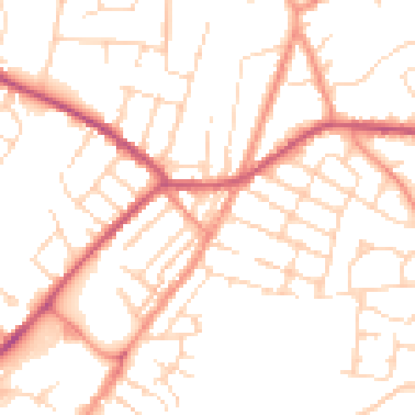 Daytime road noise heatmap for NG17 4EG