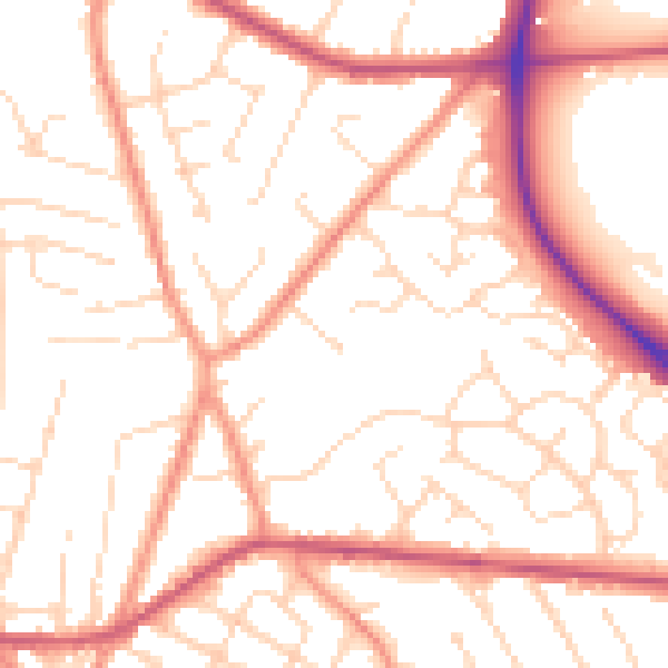 Daytime road noise heatmap for NG17 4EH