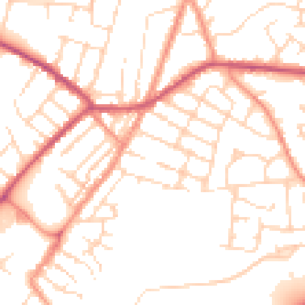 Daytime road noise heatmap for NG17 4FR