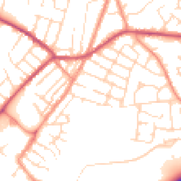 Daytime road noise heatmap for NG17 4GG