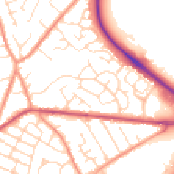 Daytime road noise heatmap for NG17 4JB