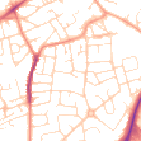 Daytime road noise heatmap for NG17 5AE