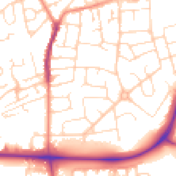 Daytime road noise heatmap for NG17 5BQ