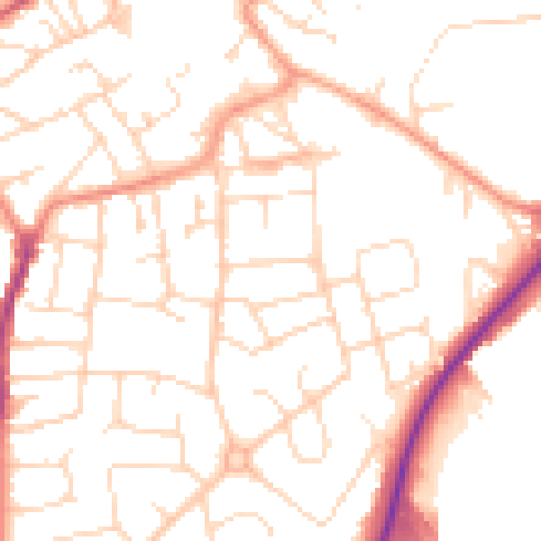 Daytime road noise heatmap for NG17 5DG