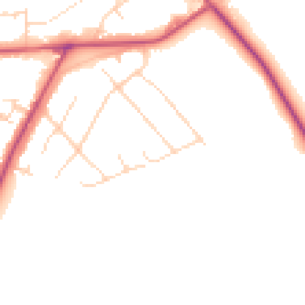 Daytime road noise heatmap for NG17 5ET