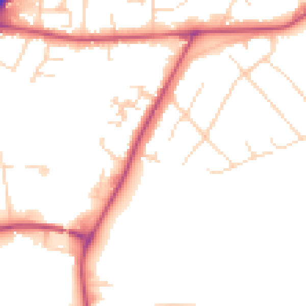 Daytime road noise heatmap for NG17 5HJ