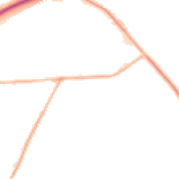 Night-time road noise heatmap for NG17 5JN