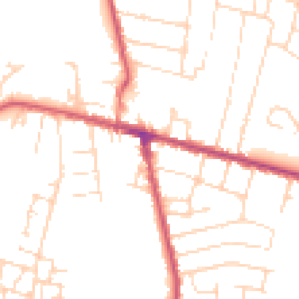 Daytime road noise heatmap for NG17 7BB