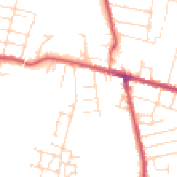 Daytime road noise heatmap for NG17 7DL