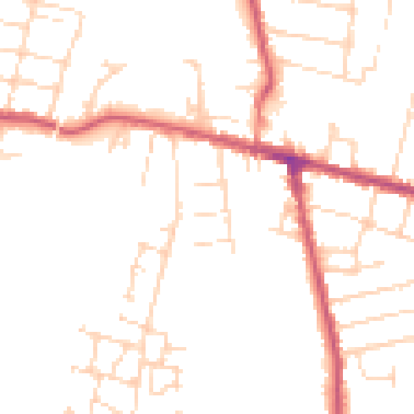Daytime road noise heatmap for NG17 7DN