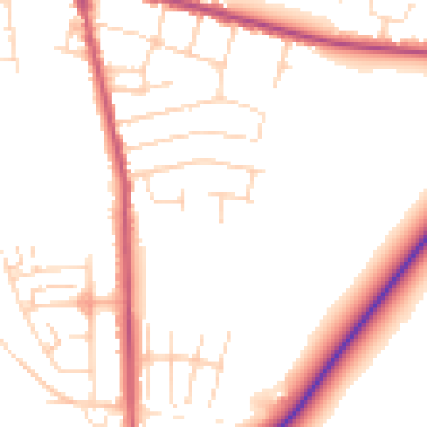 Daytime road noise heatmap for NG17 7FG