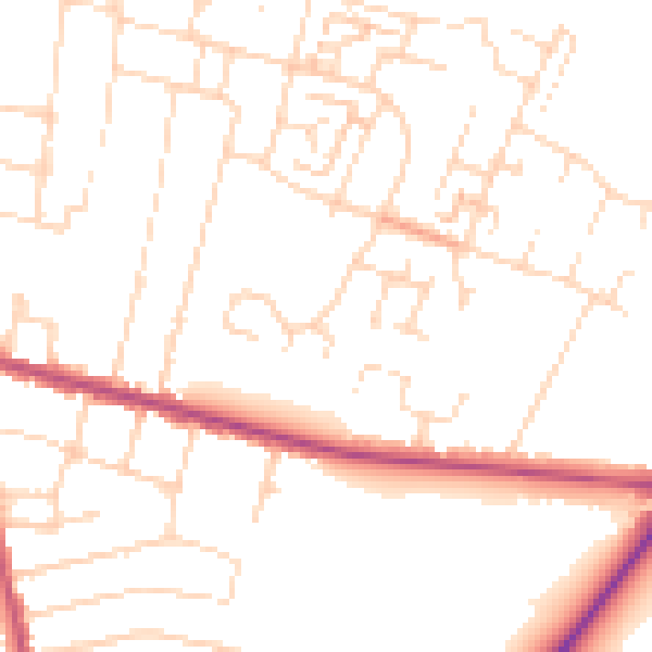 Daytime road noise heatmap for NG17 7HB